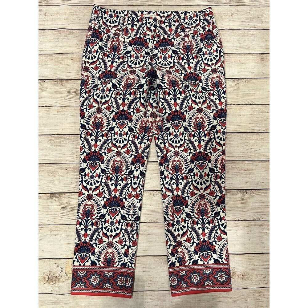 Ann Taylor LOFT Floral Mosaic Riviera Pants In Marisa Fit Cotton Blend Size 4